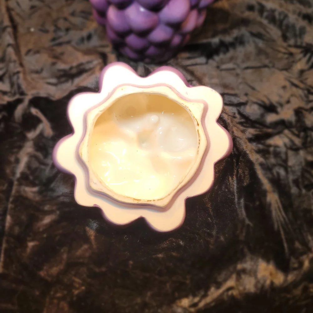 0835. Vintage ~ Deep Purple & Green ~ Grape ~ Ceramic Jam/Jelly